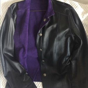 100% leather & suede jacket - reversible!